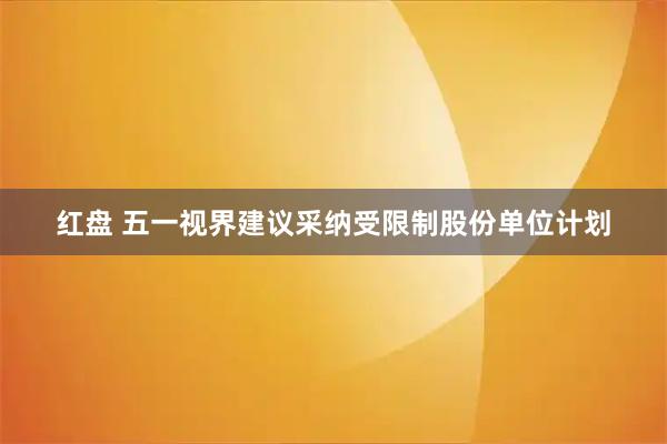 红盘 五一视界建议采纳受限制股份单位计划