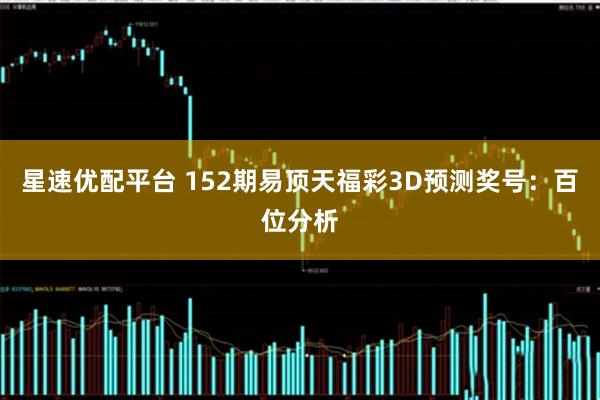 星速优配平台 152期易顶天福彩3D预测奖号：百位分析