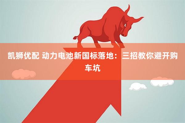 凯狮优配 动力电池新国标落地：三招教你避开购车坑