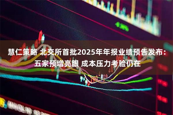 慧仁策略 北交所首批2025年年报业绩预告发布： 五家预增亮眼 成本压力考验仍在
