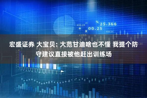 宏盛证券 大宝贝: 大范甘迪啥也不懂 我提个防守建议直接被他赶出训练场